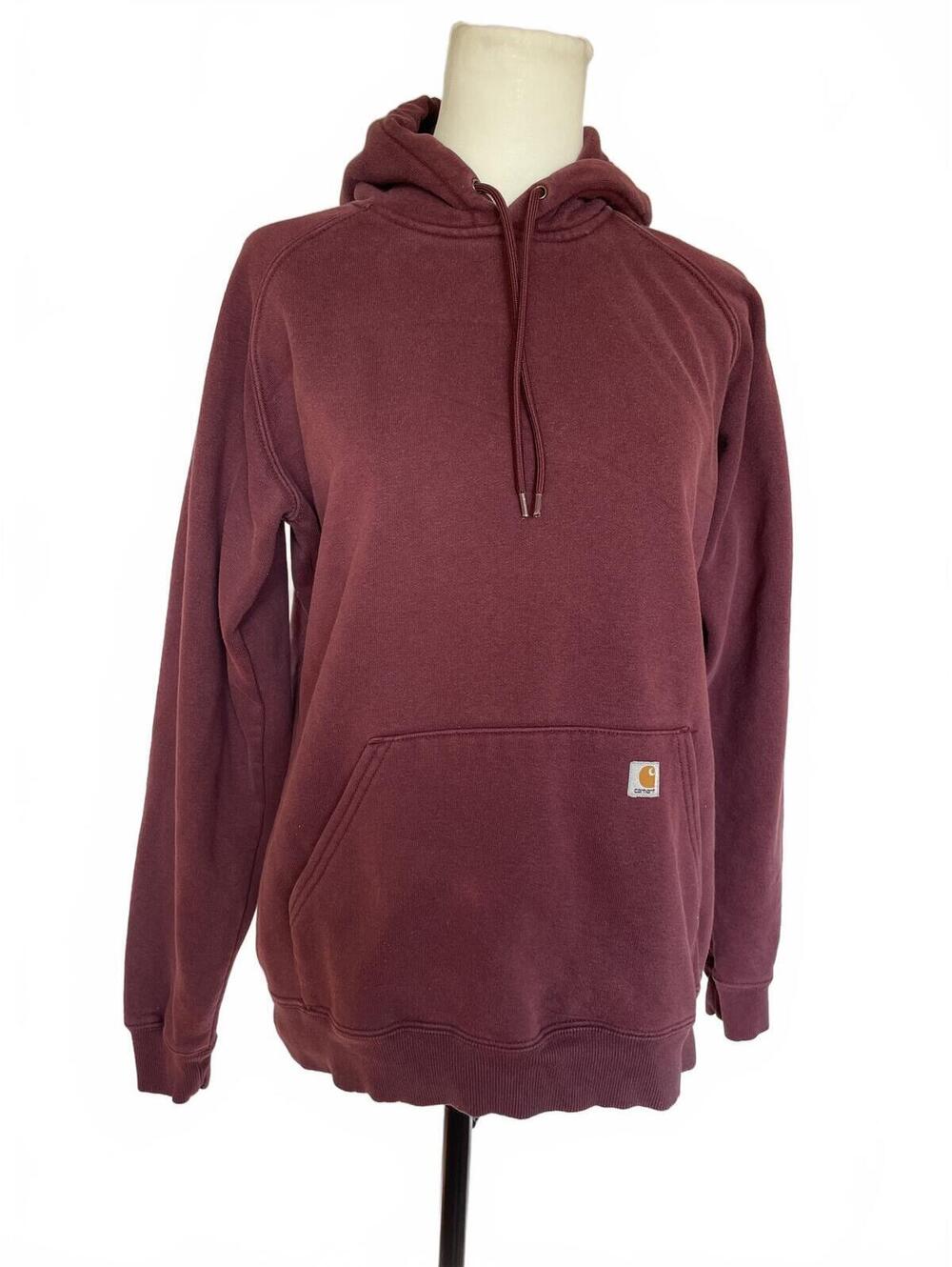 Carhartt WK184 Women Hoodie Sweatshirt Burgundy XS Streetwear Gorpcore Grunge